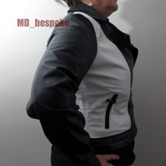 Black and white leather jacket